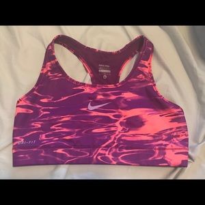 Nike, pink and purple Dri Fit sports bra